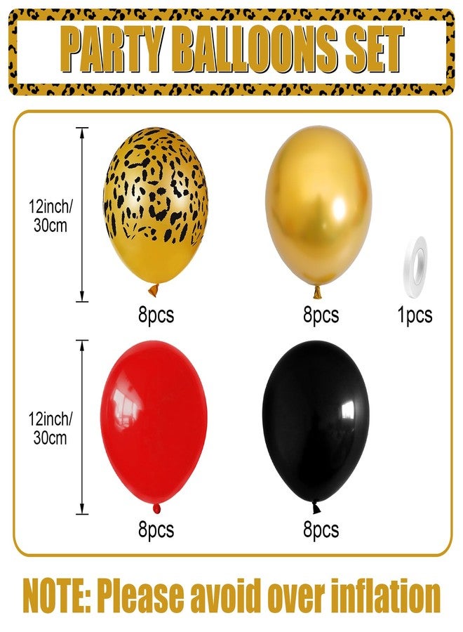 Vibzox Cheetah Balloons, 12 Inch Red Black Gold Leopard Print Balloons Cheetah Print Latex Jungle Animal Balloon Cheetah Decorations for Wild Birthday Baby Shower Zoo Jungle Safari Theme Party Supplies - Image 2